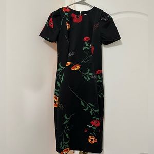 Calvin klein formal flower black dress —— size S